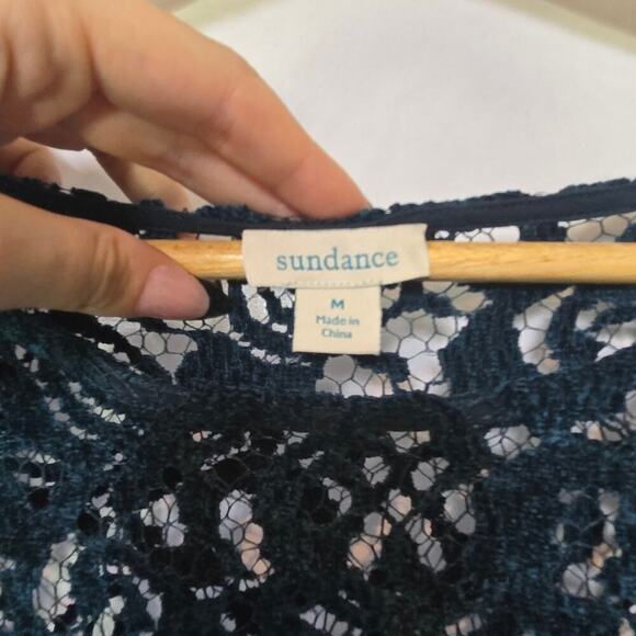 Sundance Womens Sheer Floral Lace Blouse Size M Boho Fairy Romantic Whimsigoth - Picture 5 of 8